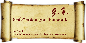 Grünsberger Herbert névjegykártya